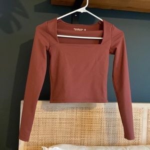 Abercrombie double layered seamless fabric square neck top